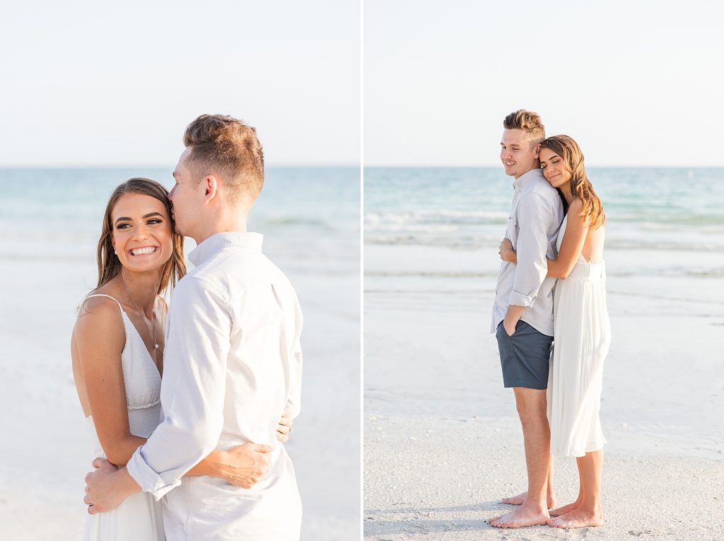 Beach engagement pictures captured on Lido Key Beach. 