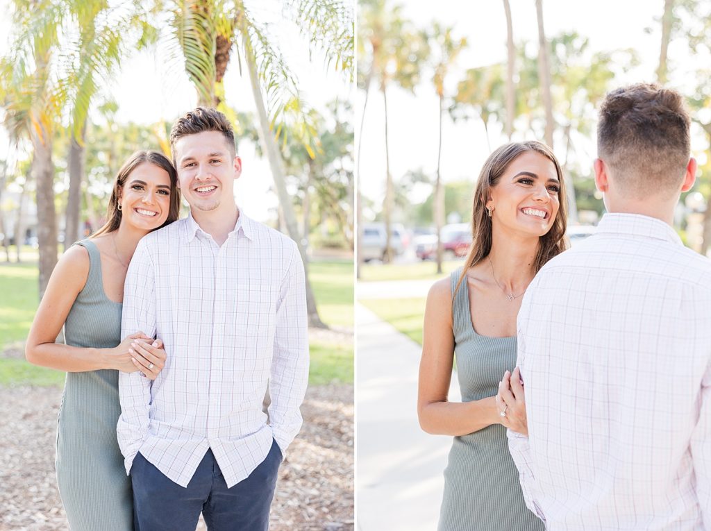 A happy couple at St. Armands Circle in Sarasota, Florida. 