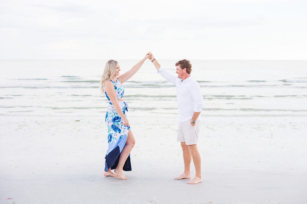 A couple dancing on Fort Myers beach. 