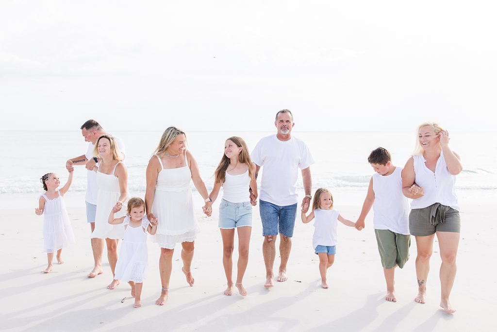 family pictures on Bean Point Beach on Anna Maria Island. 