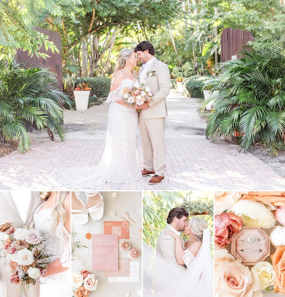 A Tropical destination wedding at The Bamboo Gallery in Davie, Florida captured by Deanna Grace Photography. 