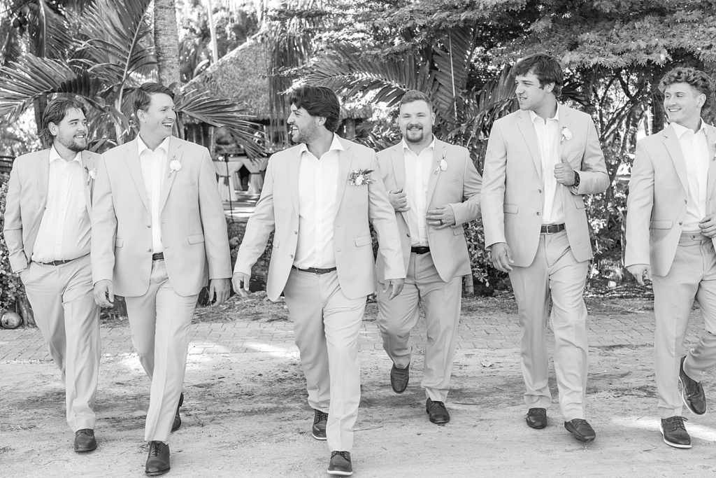 groomsmen walking. 