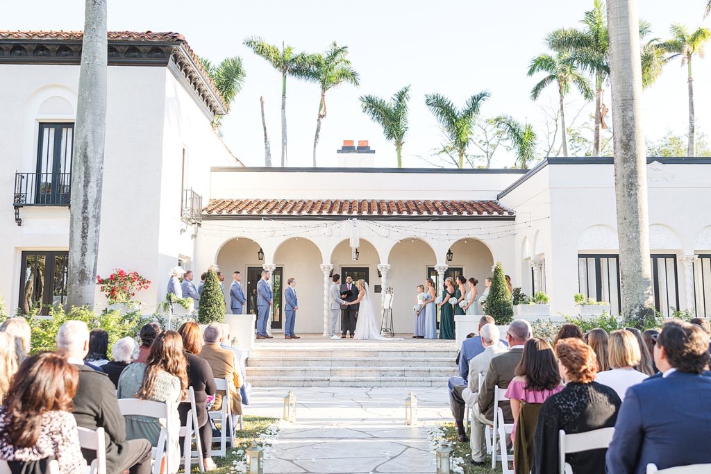 Wedding ceremony at the Alderman House by Mizner in Fort Myers, Florida. 