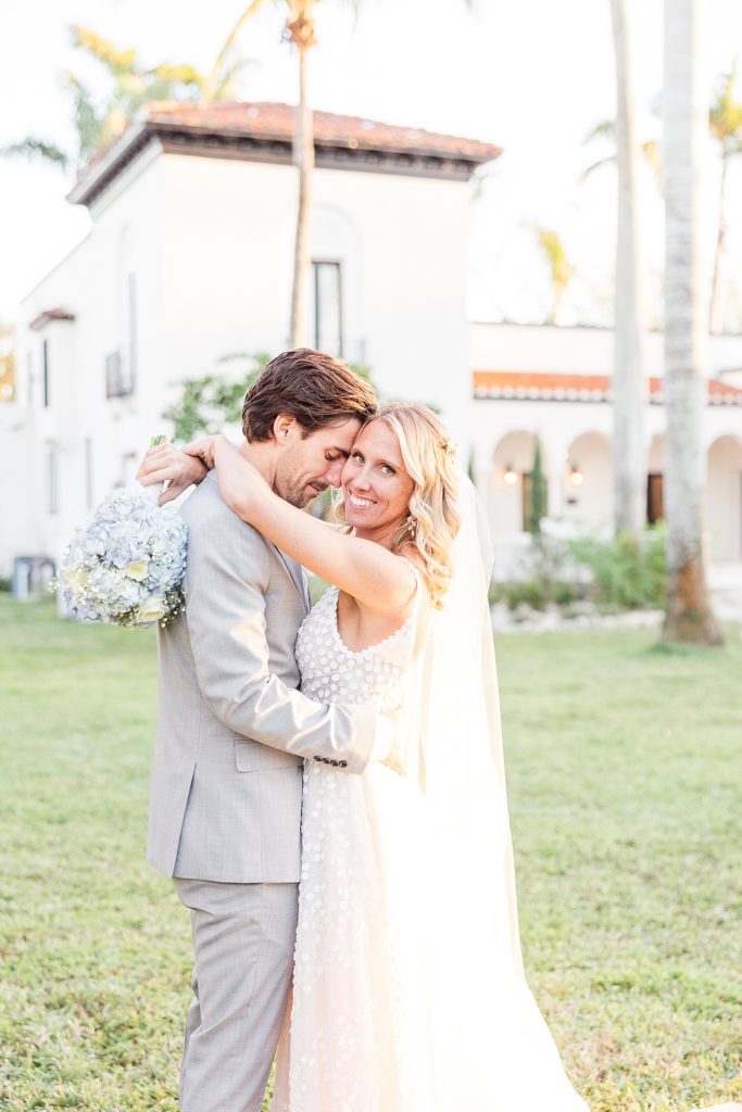 Bride and groom portraits at the Alderman House by Mizner in Fort Myers, Florida. 