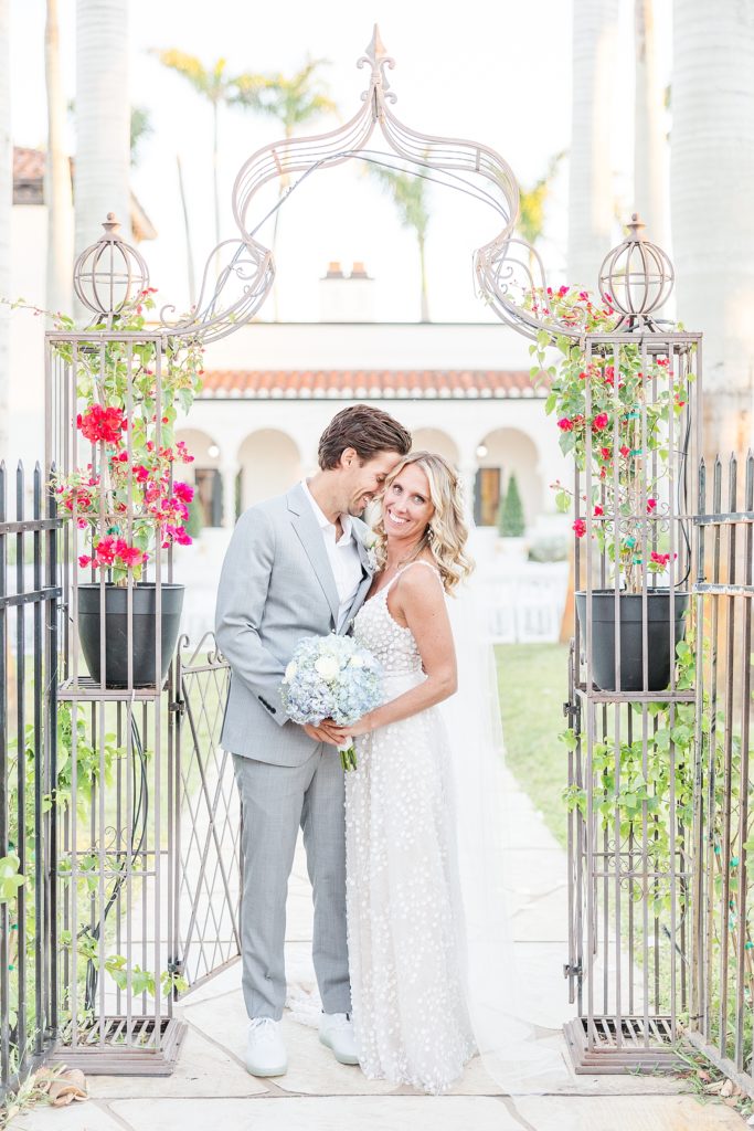 Bride and groom portraits at the Alderman House by Mizner in Fort Myers, Florida. 
