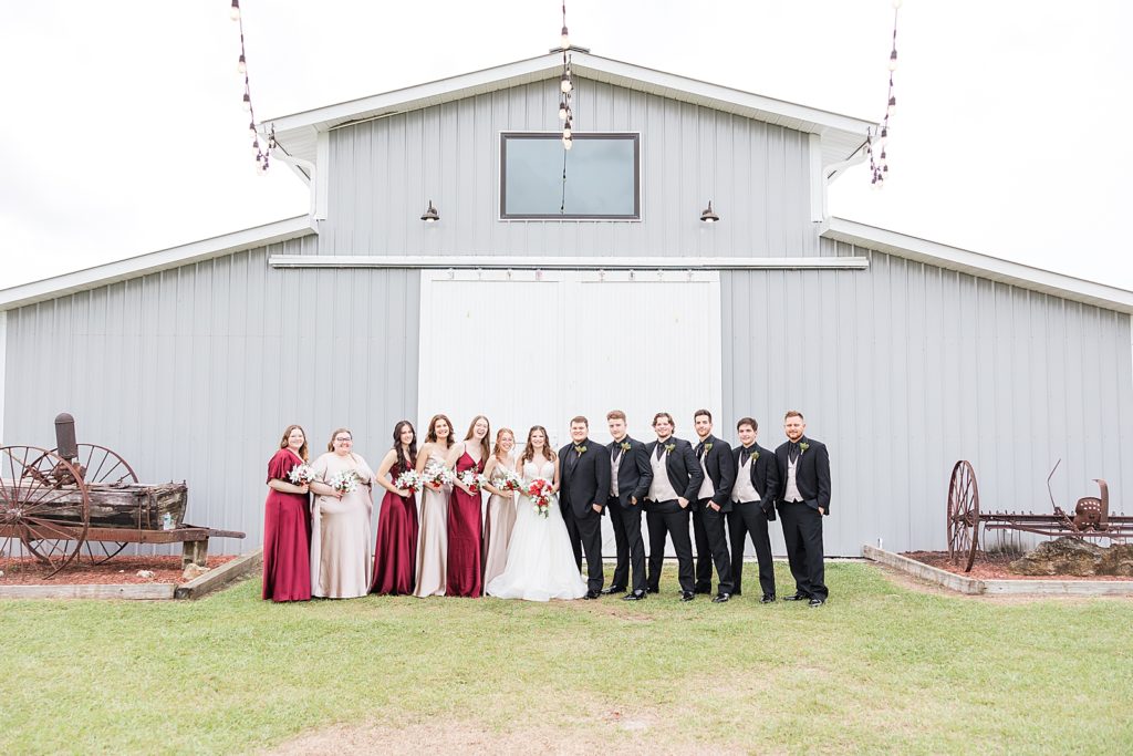 Bridal Party at the naples wedding barn in florida. 