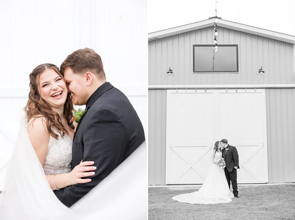 Bride and groom at the Naples wedding barn in Florida. 