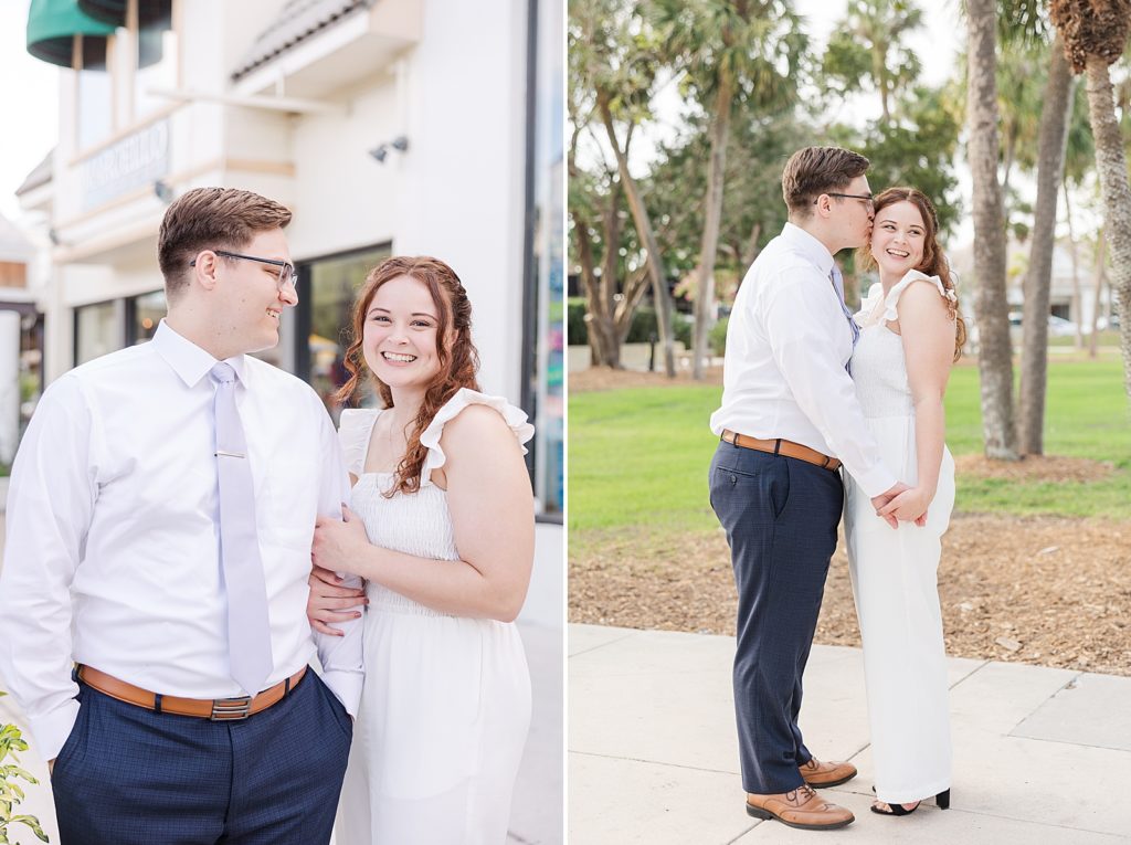 Engagement photos at St Armands circle in sarasota, Florida. 