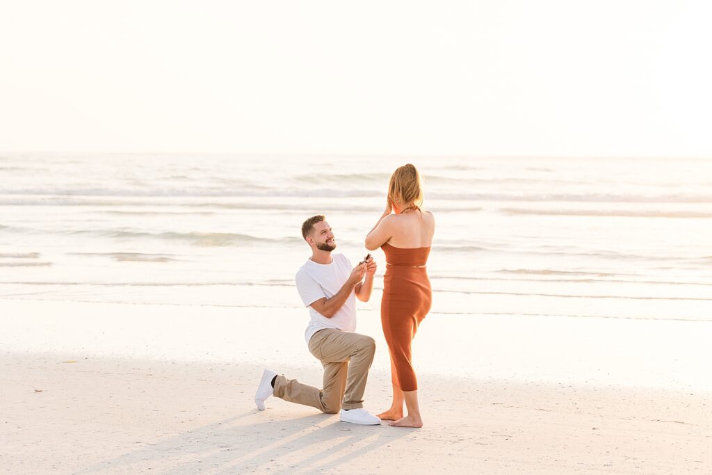 Siesta Key Beach engagement proposal photographer. 