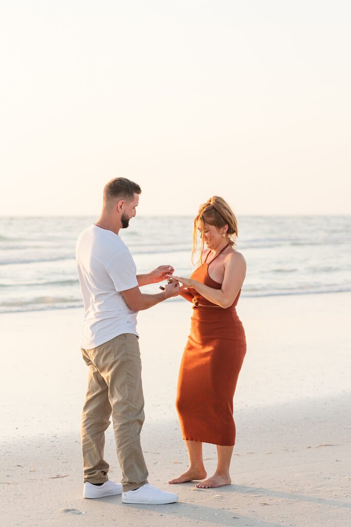 Siesta Key Beach engagement proposal photographer. 
