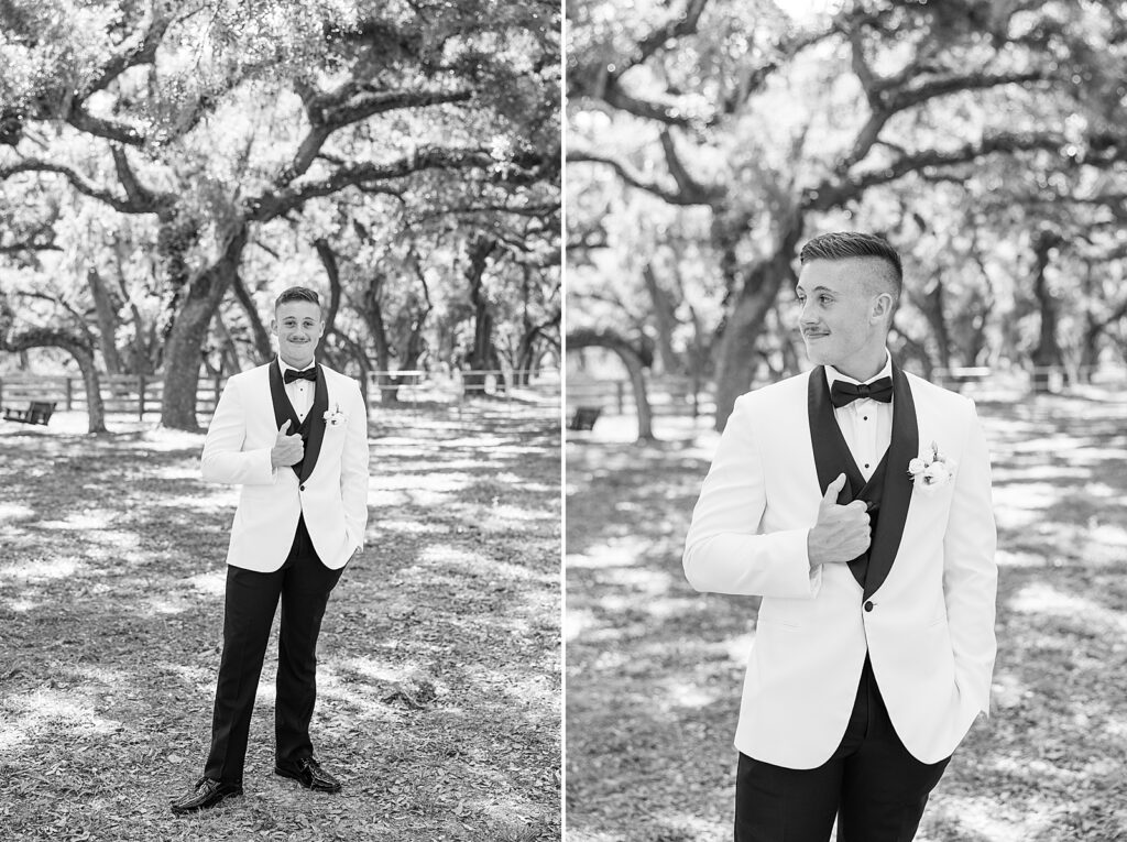 black and white picture of the Groom.