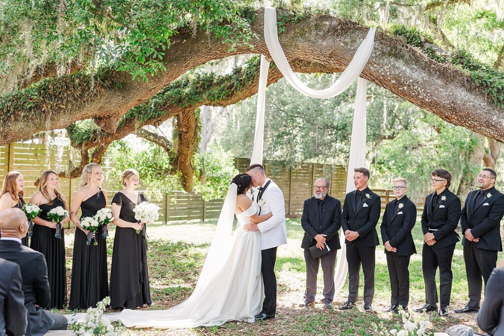 Wedding ceremony at Wandering Oaks in Myakka City, Florida. 