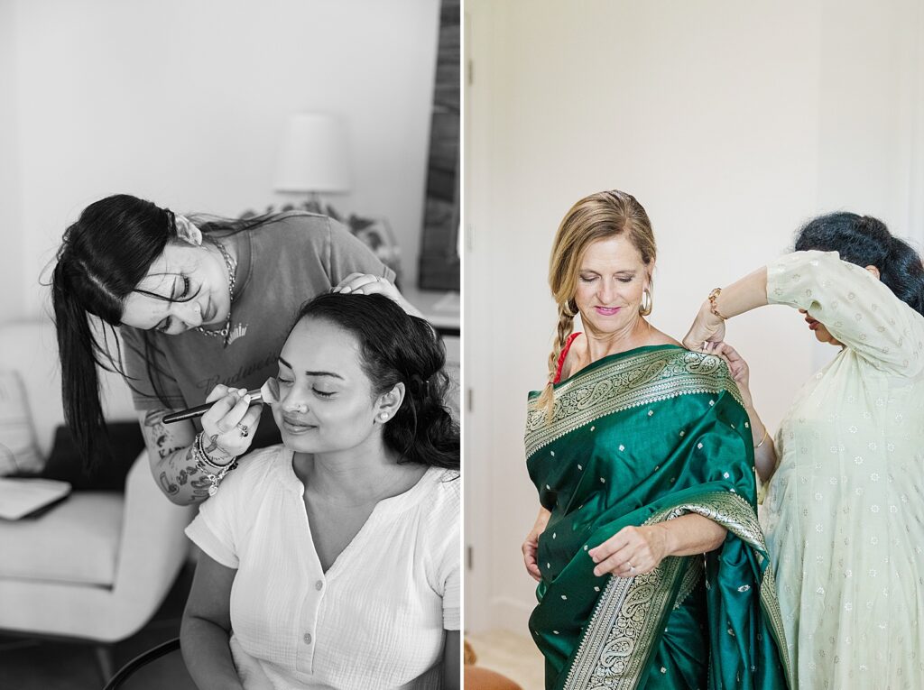 Bride getting ready for her Mehendi Celebration in Bonita Springs, Florida.