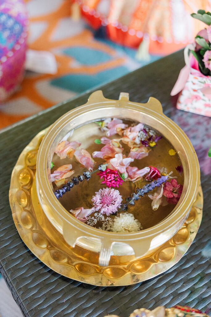 Decor for a Mehendi Celebration in Bonita Springs, Florida.