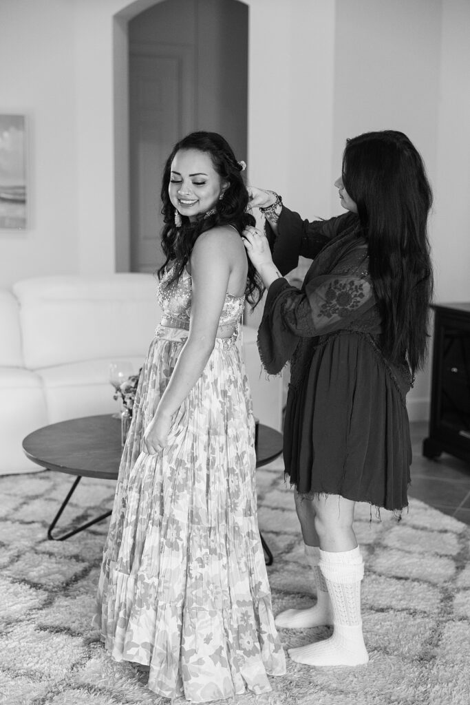 Bride getting ready for her Mehendi.