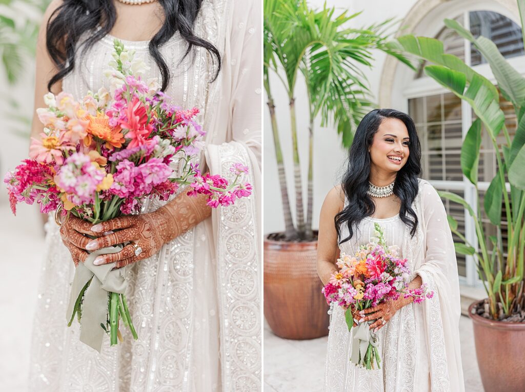 Bride smiling at Shangri-La Springs.