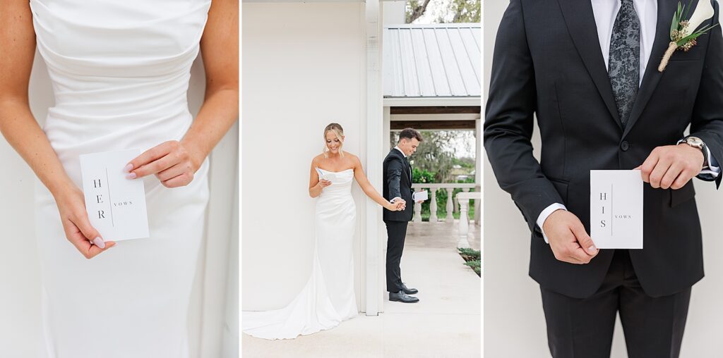Bride and groom sharing private vows.