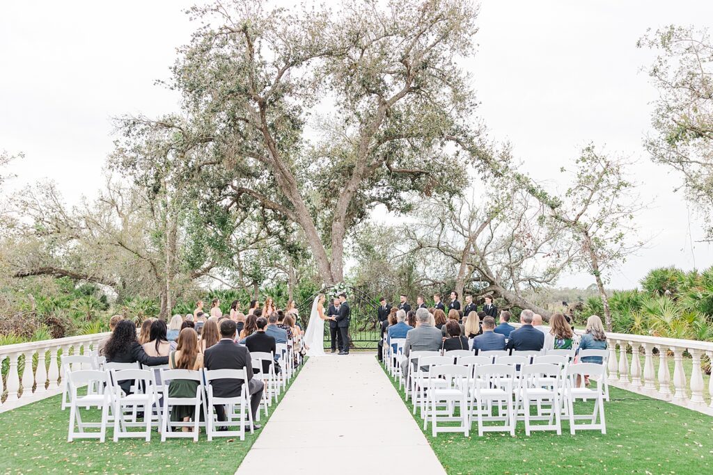Wedding ceremony at The Hudson Manor at Diamond C Ranch in Myakka, Florida.