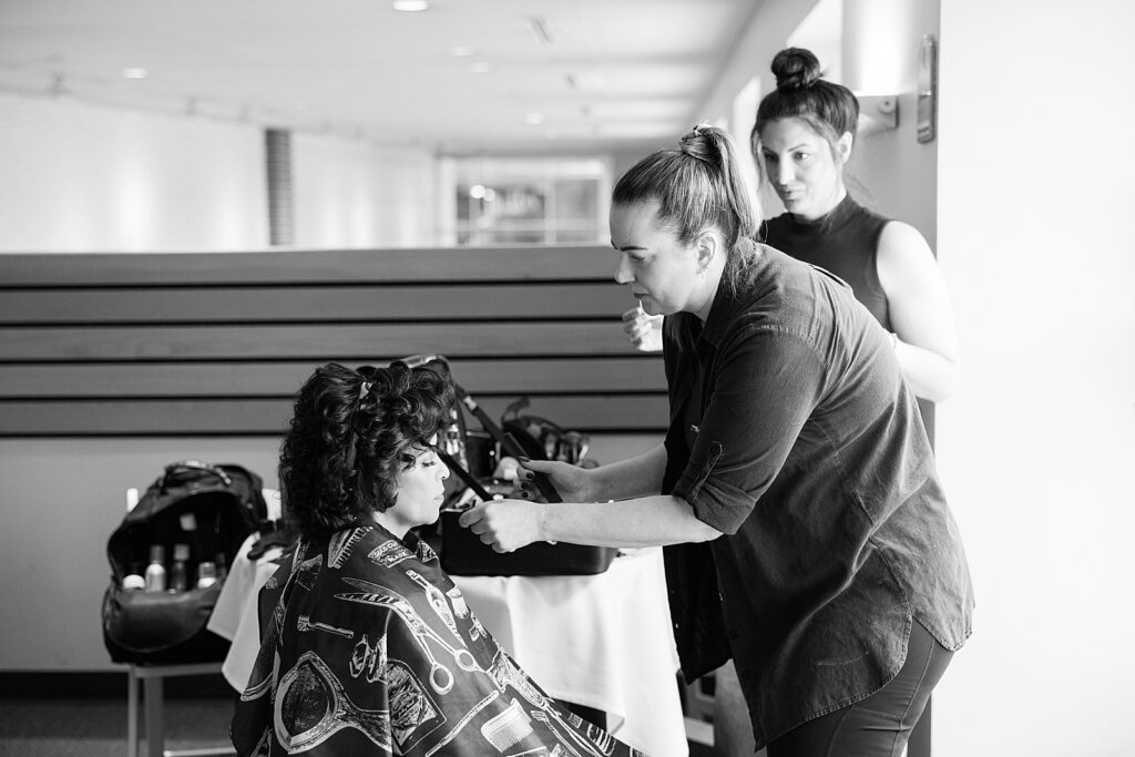 Bride getting ready