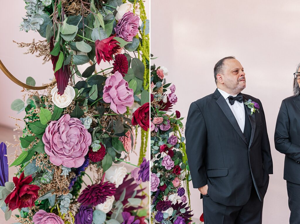 Intimate Wedding ceremony down the Searing Loggia at The Ringling Museum
