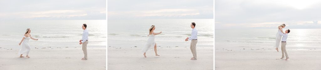 couple running on the beach