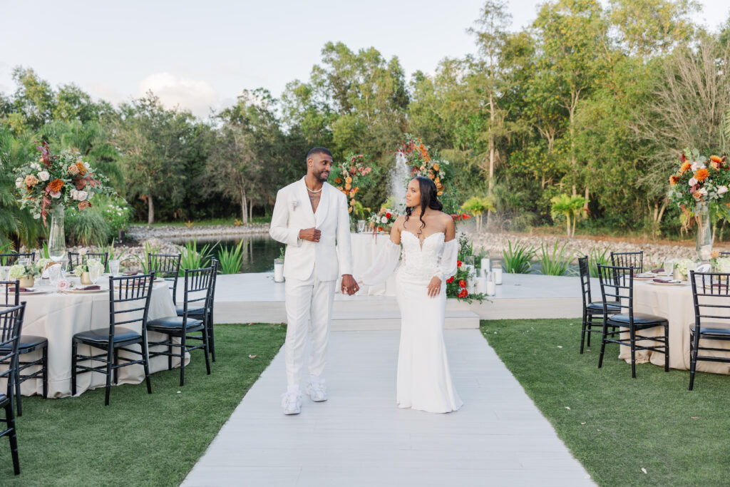 Bride and groom after ceremony
